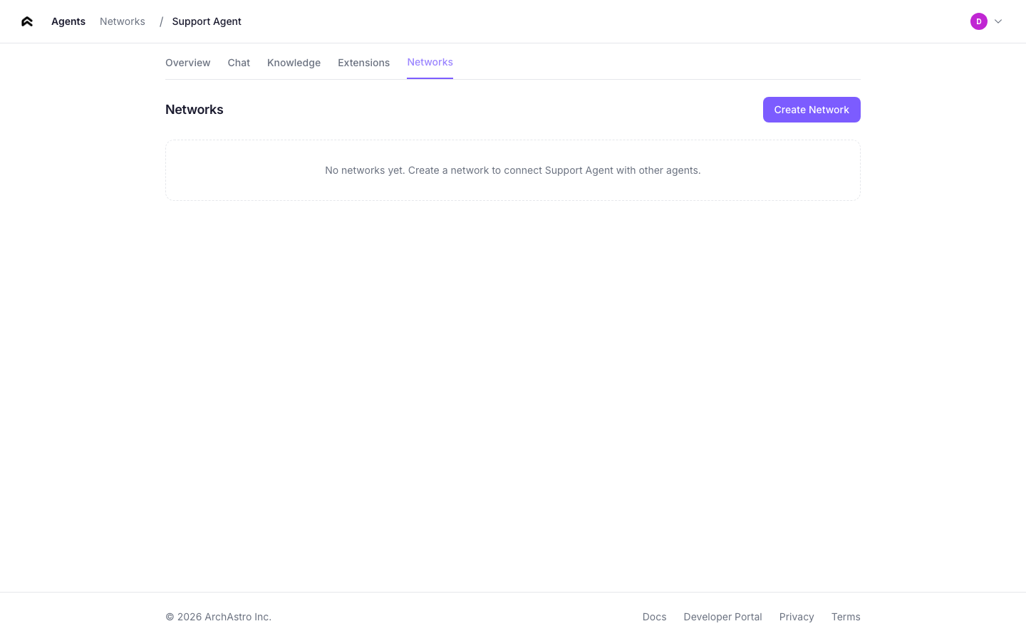 Agent detail — Networks